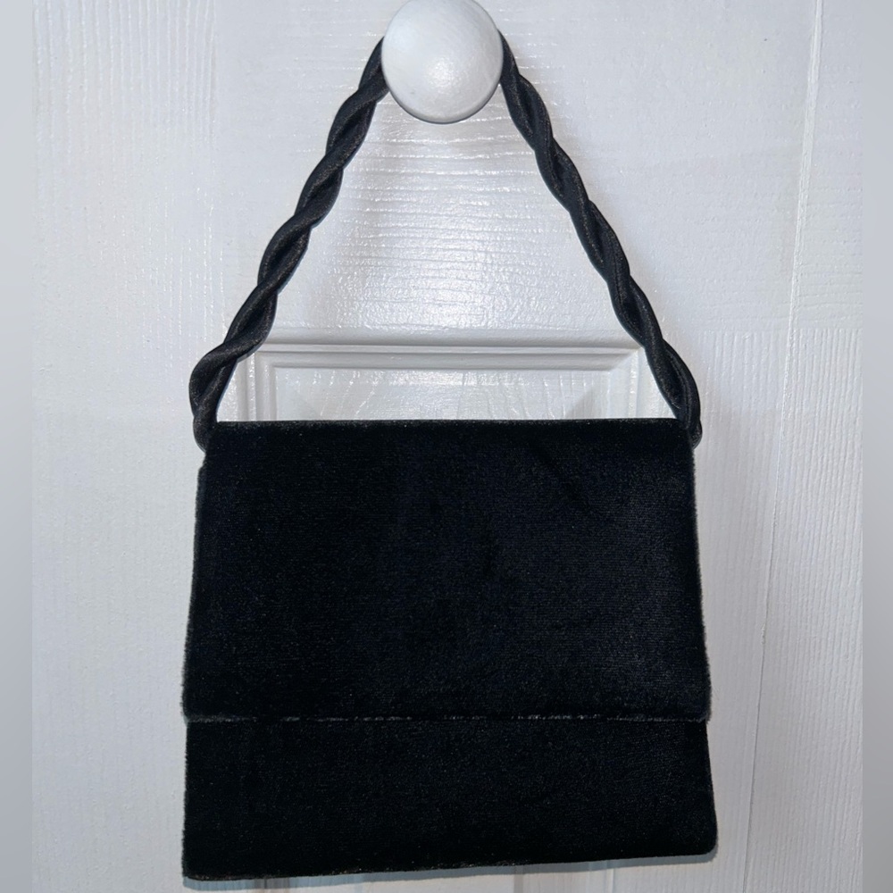 NWOT Vintage Black Velvet Evening Mini Handbag